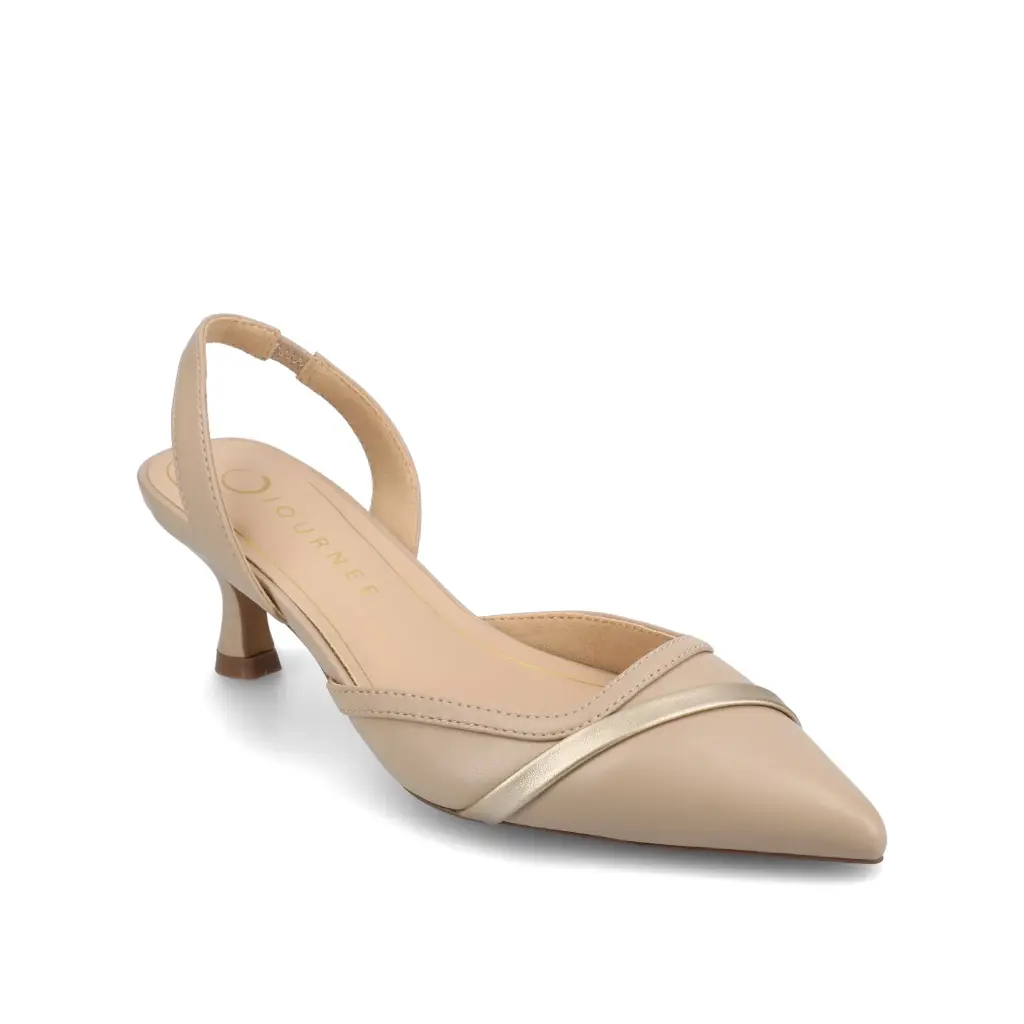 Zapatos De Tacón Bajo Nellia De Punta Puntiaguda Para Mujer De Journee Collection - Taupe 8 Medium | 194593927469 TRG187860739