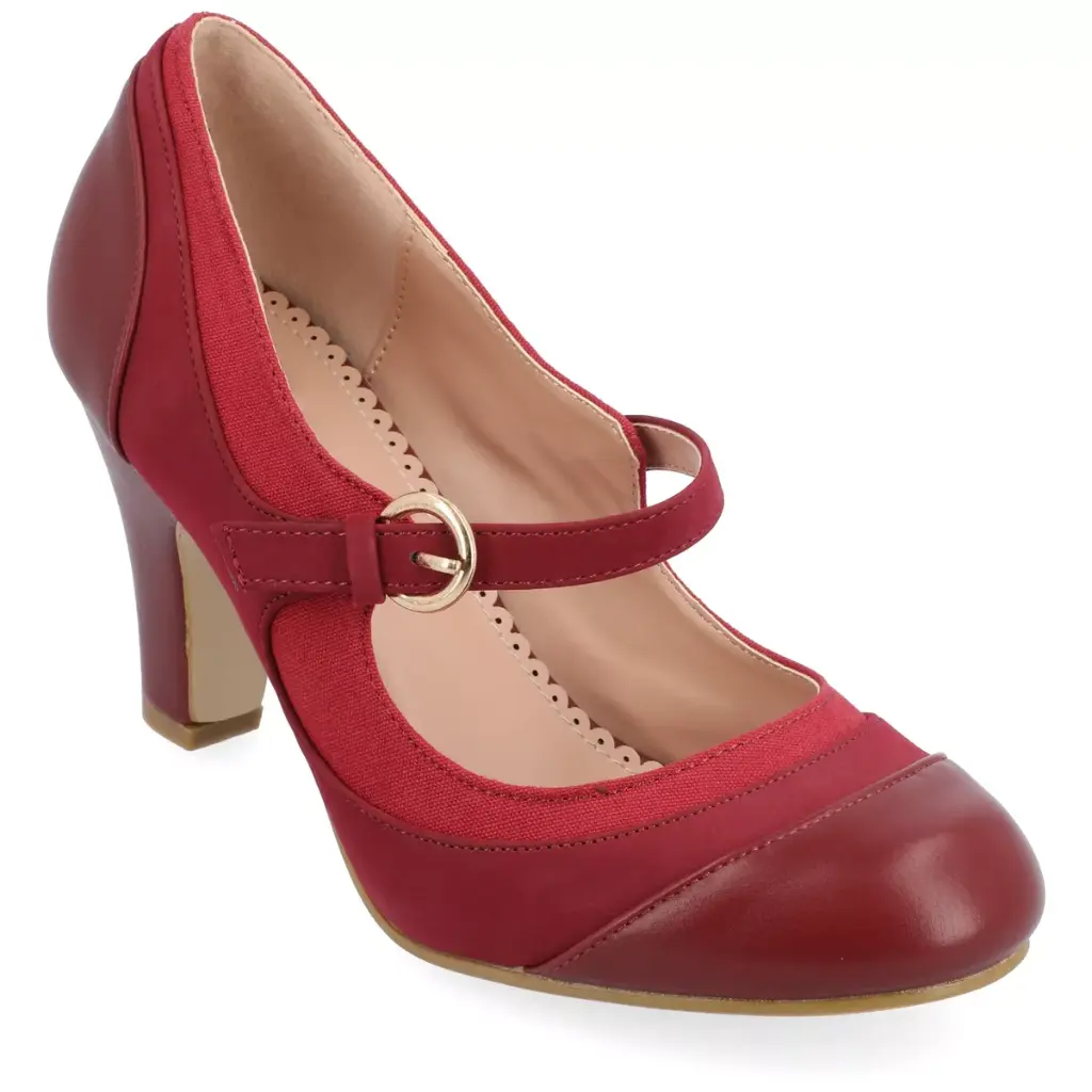 Zapatos De Tacón Cónico Siri Para Mujer De La Colección Journee - Vino, 8 1/2 De Ancho |