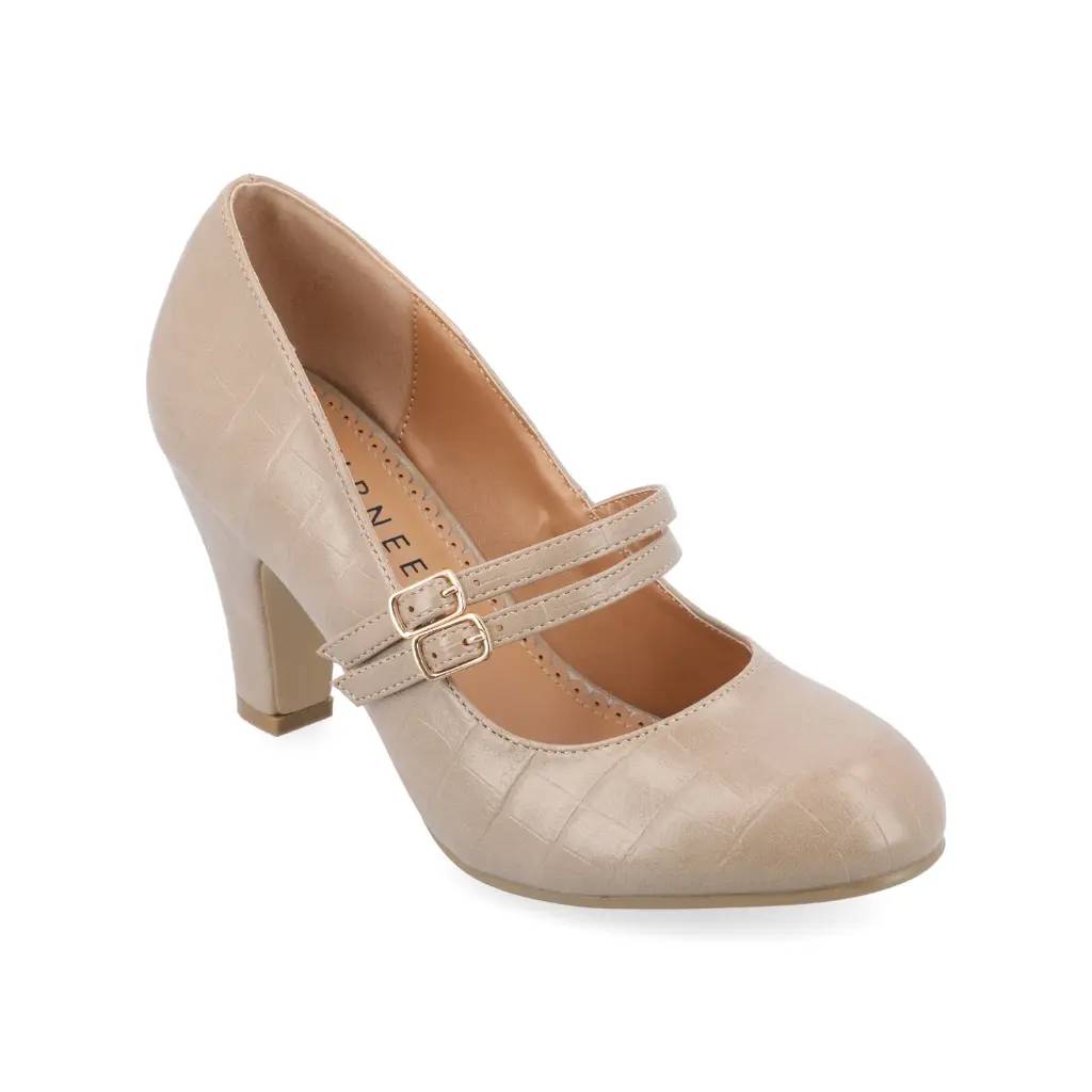Zapatos De Tacón Cónico Windy Para Mujer De La Colección Journee - Gris Topo 7 Ancho | 194593639737 TRG187861364