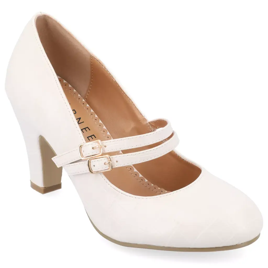 Zapatos De Tacón Cónico Windy Para Mujer De La Colección Journee - Marfil 9 Mediano | 194593644588 TRG188552168