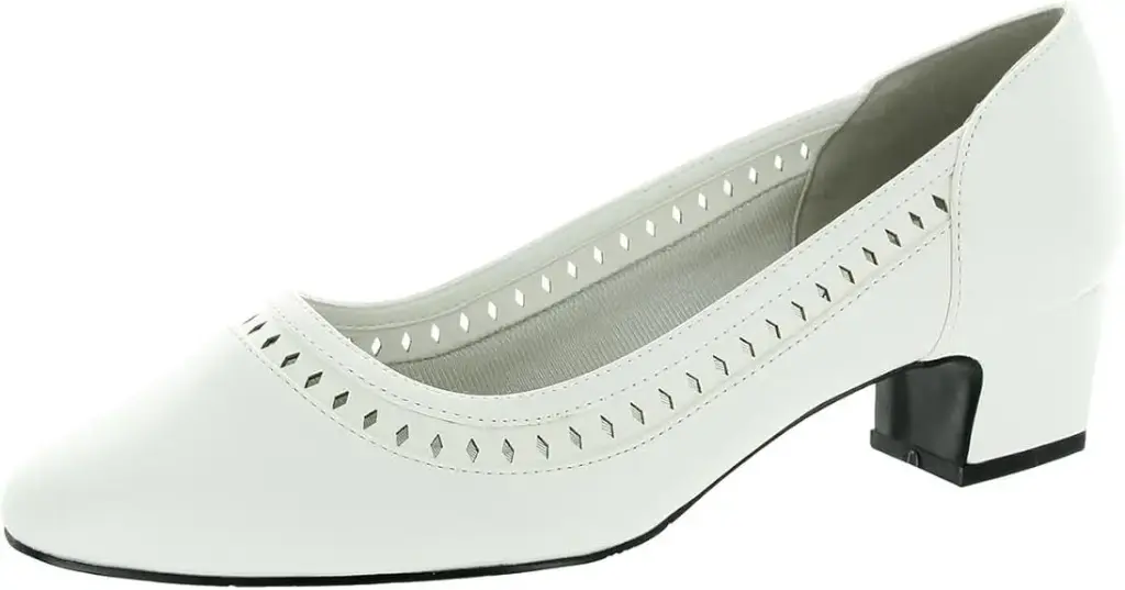Zapatos De Tacón Cuadrado Giana Para Mujer De Easy Street - Blancos, 7 1/2 Ancho | 196371574155 TRG187603007