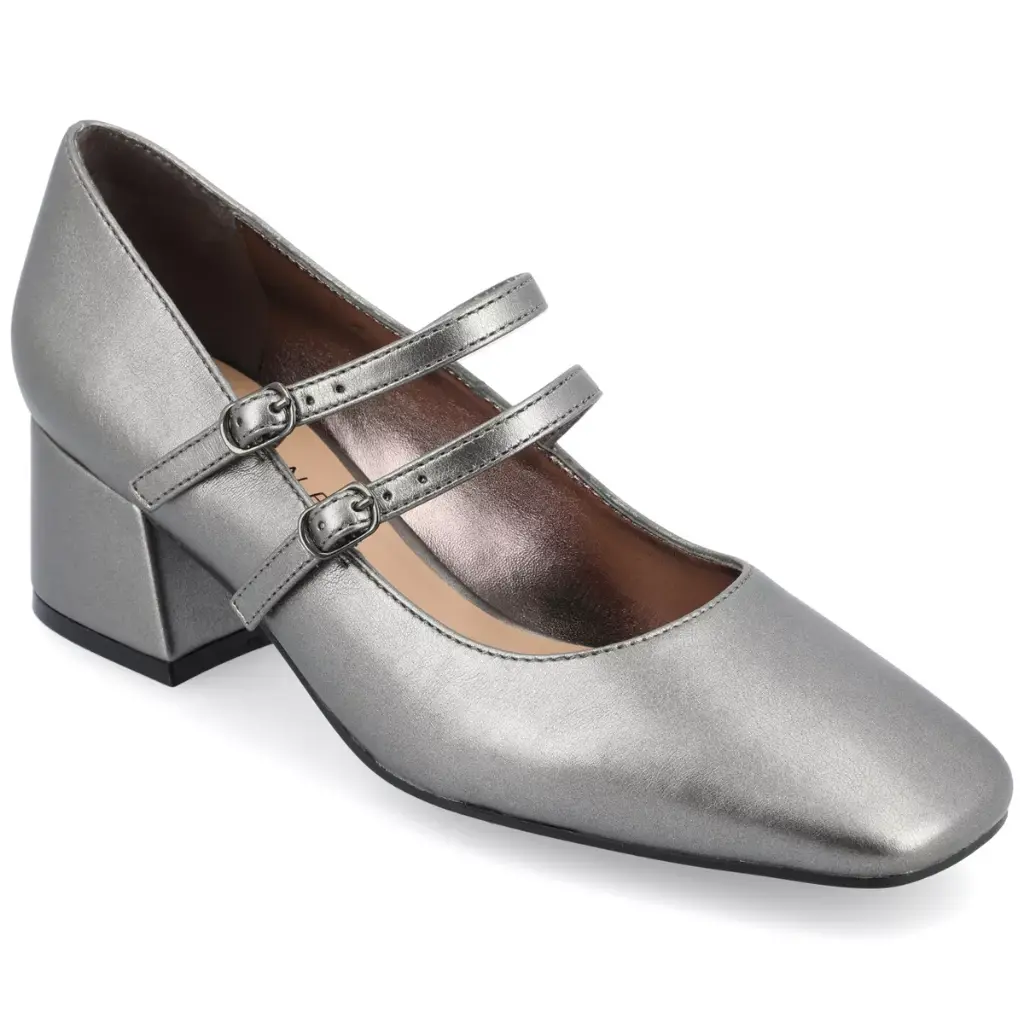 Zapatos De Tacón Cuadrado Nally Para Mujer De La Colección Journee - Pewter 9 Medium | 194379844942 TRG187862921