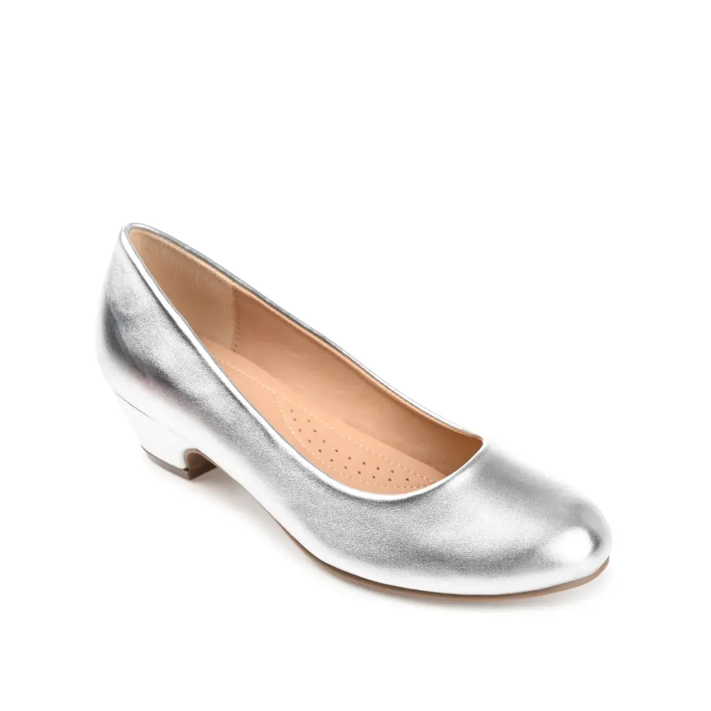Zapatos De Tacón Cuadrado Saar Para Mujer De La Colección Journee - Plateados, 7 1/2 De Ancho | 194593865440 TRG188401906