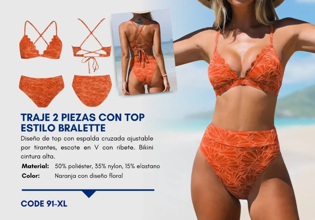 Traje de Baño Para Mujer Extra Large Elite Swim XL-91