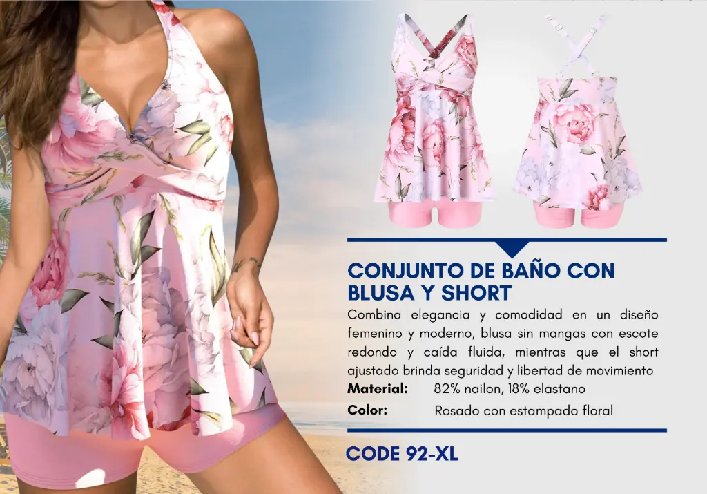Traje de Baño Para Mujer Extra Large Superior Swim XL-92