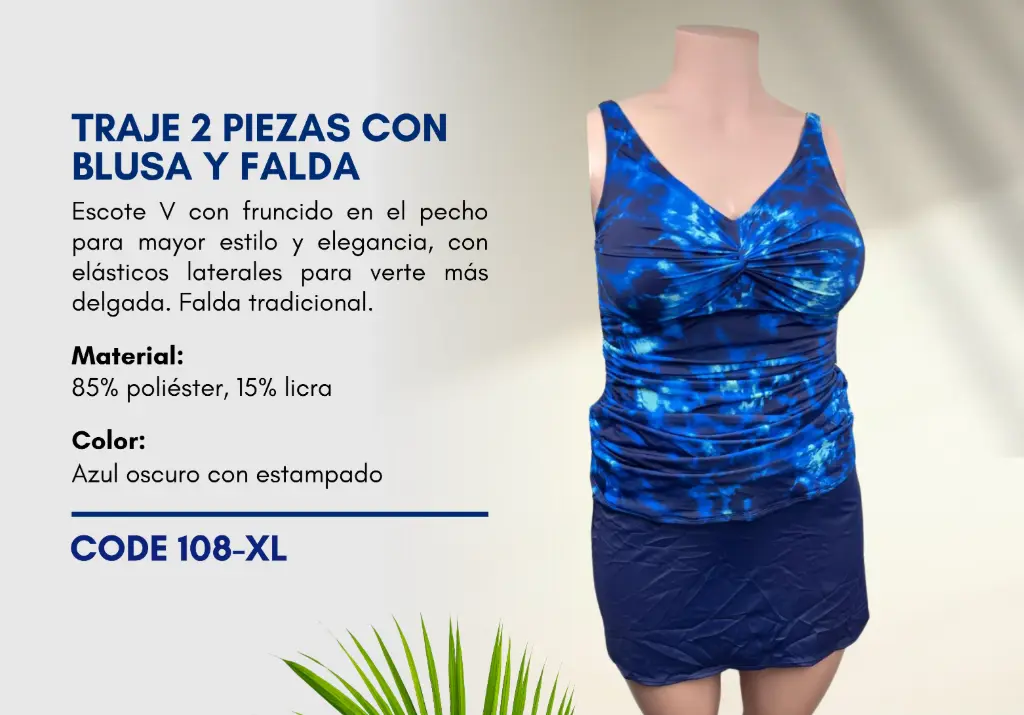 Traje de Baño Para Mujer Extra Large Esencial Swim XL-108