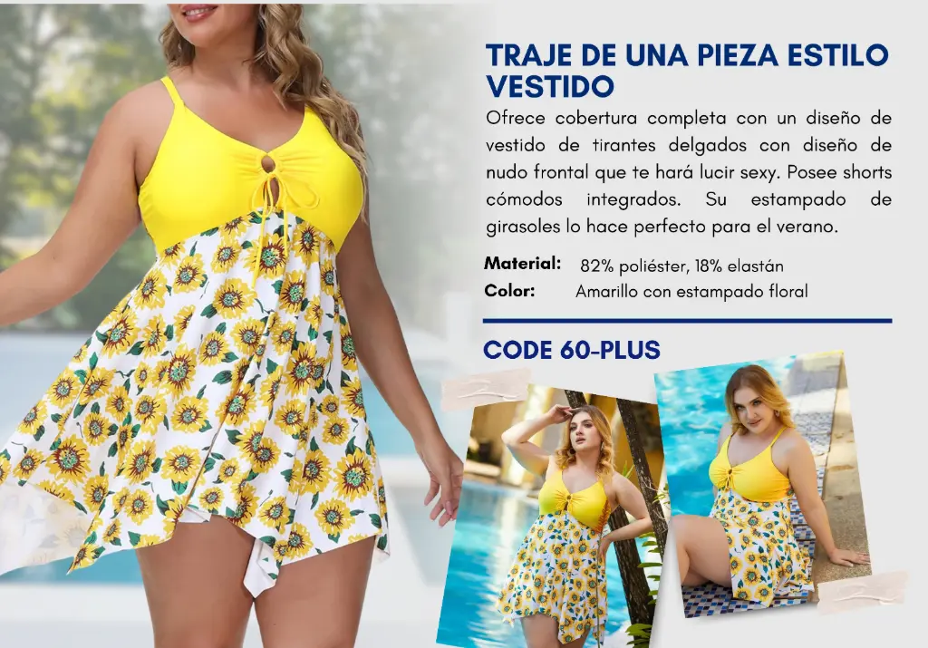 Traje de Baño Para Mujer PLUS Esencial Swim PLUS-60