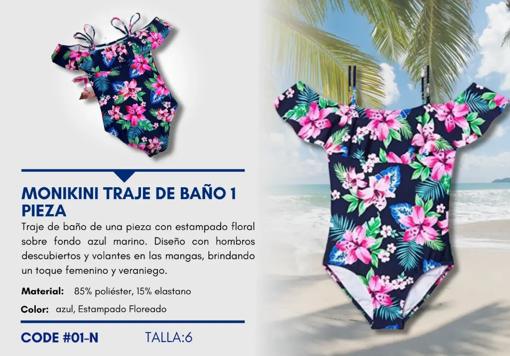 Traje de Baño Para Niña 6Y Kids Swim N-01