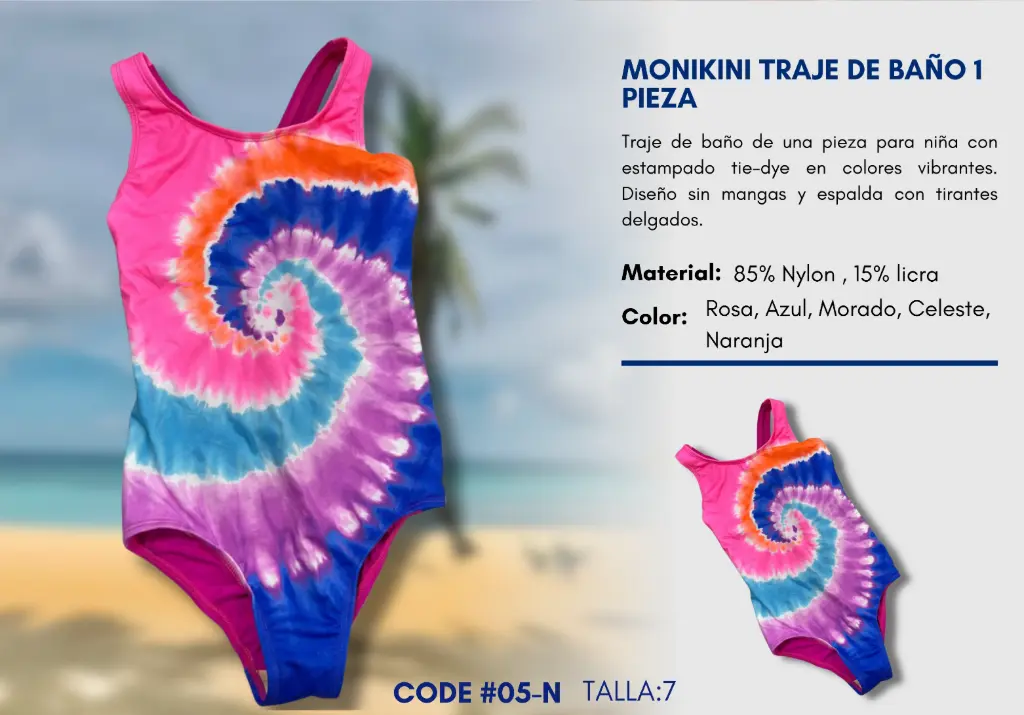 Traje de Baño Para Niña 7Y Kids Swim N-05