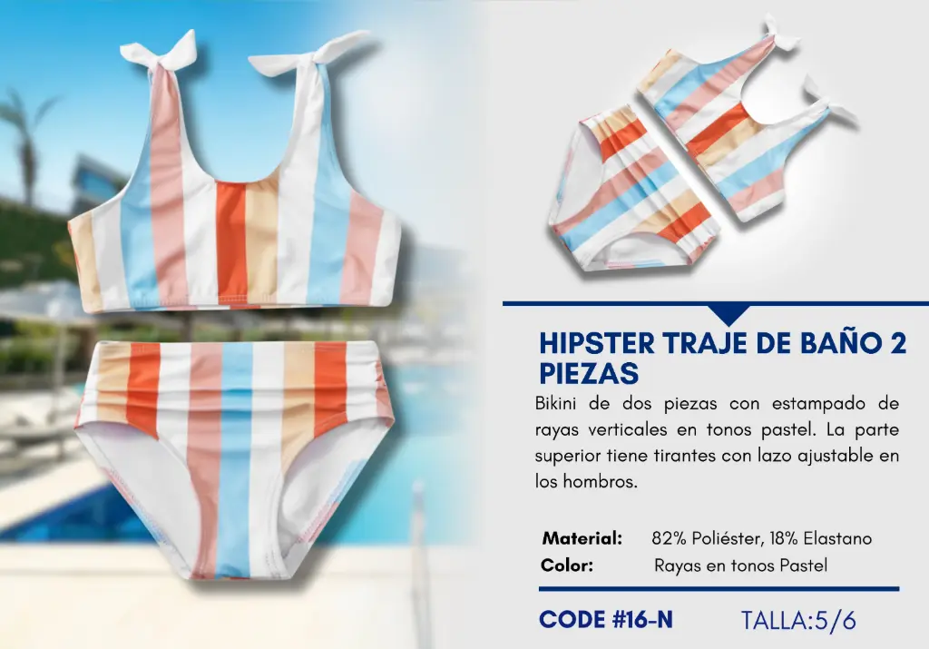 Traje de Baño Para Niña 5/6Y Kids Swim N-16