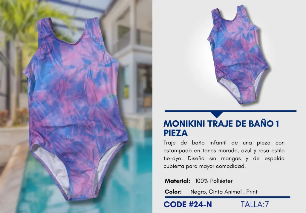 Traje de Baño Para Niña 7Y Kids Swim N-24