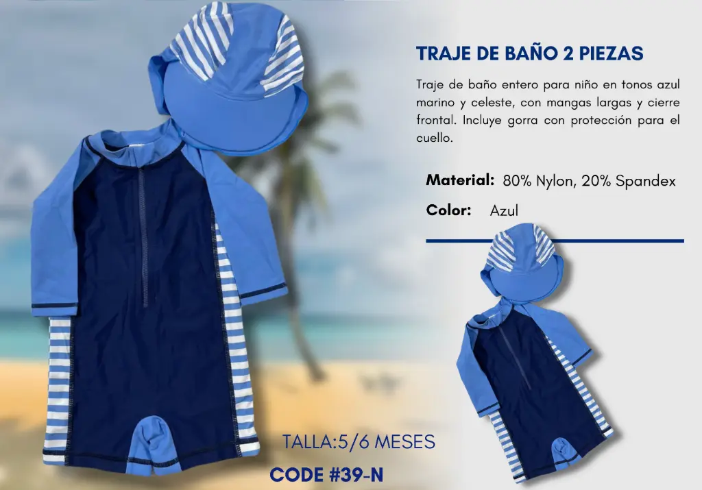 Traje de Baño Para Niño 5/6 Months Kids Swim N-39