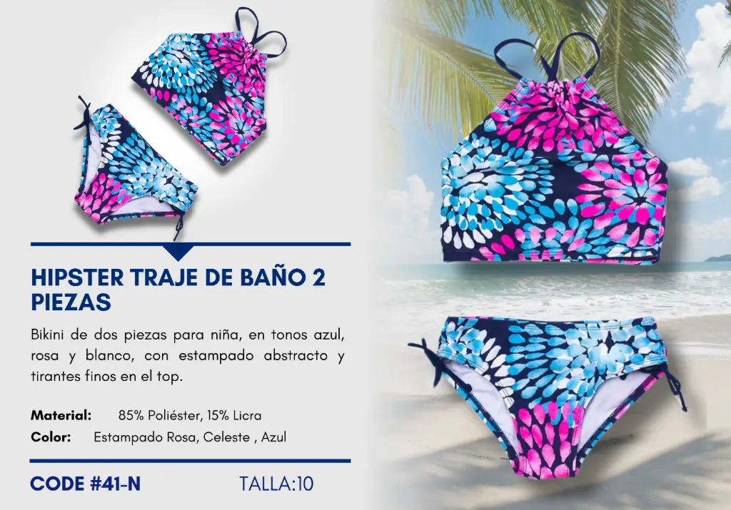 Traje de Baño Para Niña 10Y Kids Swim N-41