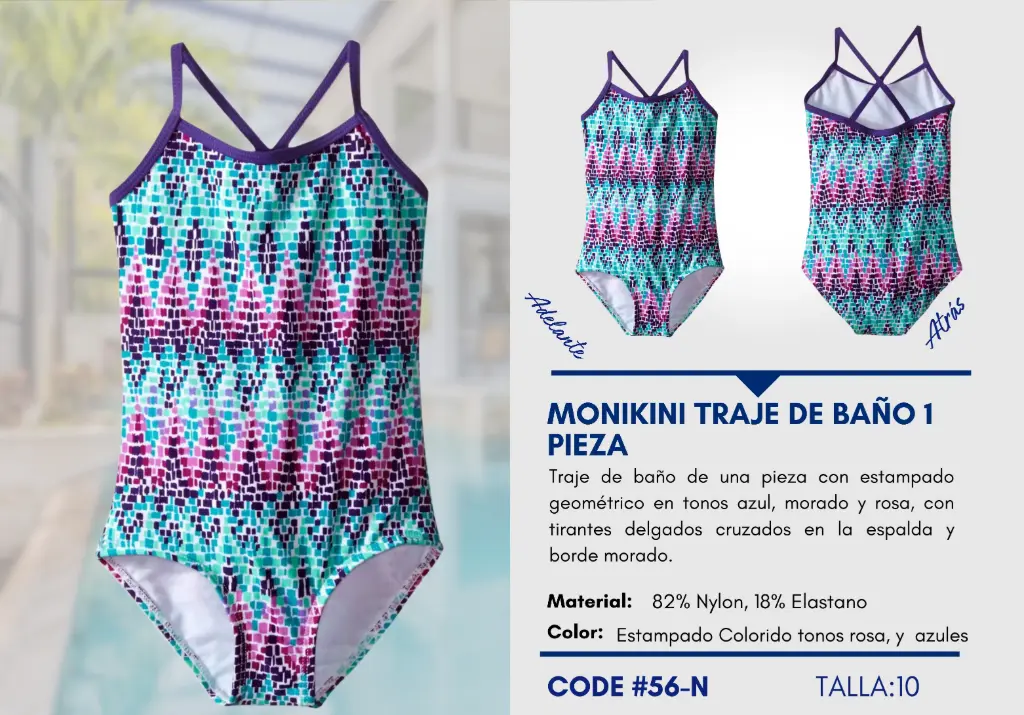 Traje de Baño Para Niña 10Y Kids Swim N-56
