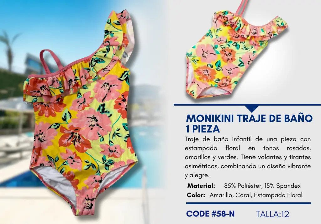 Traje de Baño Para Niña 12Y Kids Swim N-58