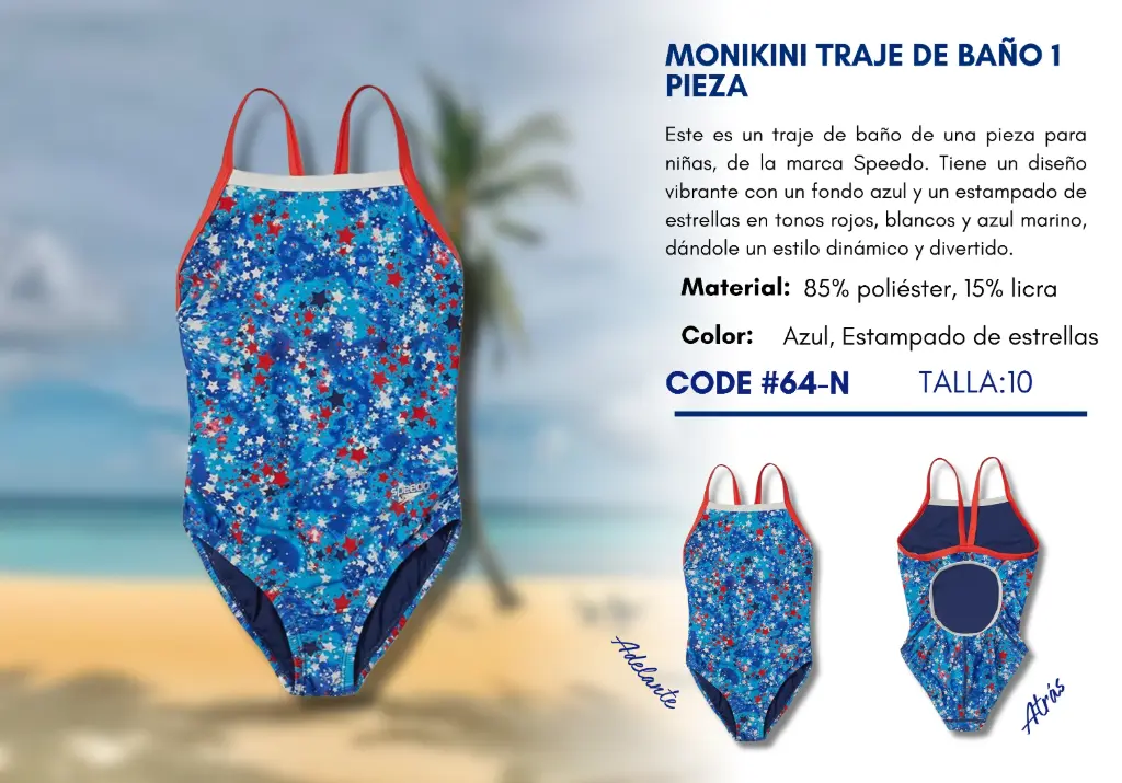 Traje de Baño Para Niña 10Y Kids Swim N-64