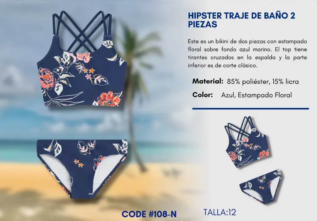 Traje de Baño Para Niña 12Y Kids Swim N-108