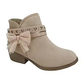[Pop Little & Big Girls Kid Elisha Block Heel Booties - BLUSH 13 MEDIUM] Botines De Tacón Cuadrado Elisha Para Niñas Pequeñas Y Grandes - Rubor 13 Mediano | 885044281031 TRG187862674