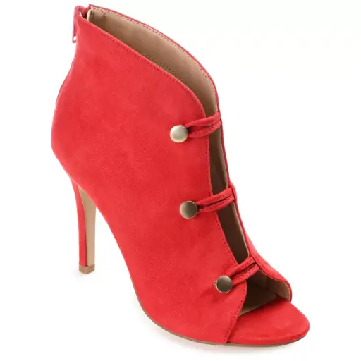 [Journee Collection Womens Brecklin Stiletto Heel Booties - RED 8 1/2 MEDIUM] Botines De Tacón De Aguja Brecklin Para Mujer De La Colección Journee - Rojo 8 1/2 Mediano | 194593816343 TRG187862575
