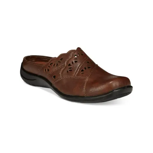 [Womens Easy Street Forever Scalloped Mules - Tan] Mules Festoneados Easy Street Forever Para Mujer - Tostado |
