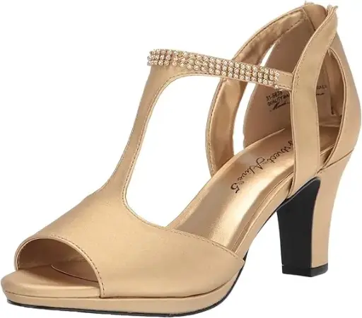 [Easy Street Women's Flash Heeled Sandal, Silver Satin, 8.5] Sandalia De Tacón Easy Street Flash Para Mujer, Satén Plateado, Talla 8.5 | TRG191575569