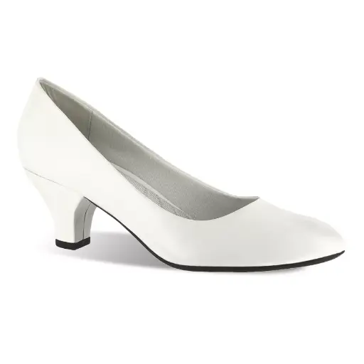 [Easy Street Womens Fabulous Cone Heel Pumps - WHITE 7 1/2 WIDE] Zapatos De Tacón Cónico Easy Street Fabulous Para Mujer - Blanco, 7 1/2 De Ancho | TRG187603278
