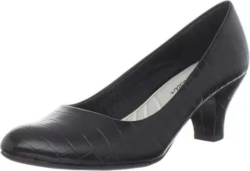 [Easy Street Womens Fabulous Cone Heel Pumps - BLACK CROCO 7 EXTRA WIDE] Zapatos De Tacón Cónico Easy Street Fabulous Para Mujer - Cocodrilo Negro 7 Extra Ancho |