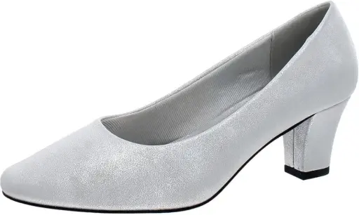 [Easy Street Womens Ballari Stiletto Heel Pumps - SILVER 7 WIDE] Zapatos De Tacón De Aguja Ballari Para Mujer De Easy Street - Plateado 7 Ancho | 196371143191 TRG187804336